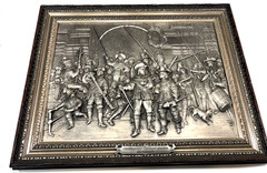 WMF Zinn German Pewter Relief Wall Art Rembrandt by J.A. Wennekes 12″x15″ Framed