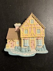2 Burwood Products Sculpted Plastic Victorian Mansion House Wall Hangings 1980s