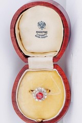 MUSEUM GRADE: Antique Faberge 14k Gold 1.77ct Ruby & 1ct Diamond Ring c1890’s