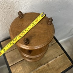 VTG 3 Tier Mini Wood Shelf Round Spindle Pedestal Table Display Rack Stand 9″