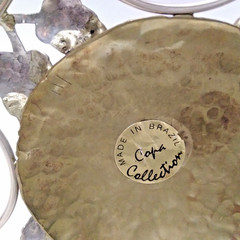 Copa Collection Made in Brazil Brutalist Mixed Metal and Amethyst Candleabra
