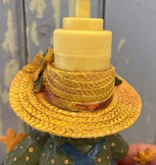 Vtg 1990s Country Crow in Dress Shaped Soap/Lotion Dispenser Sunflowers Strawhat
