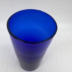 Vintage Cobalt Blue Glass Cylinder Bud Vase 6″ Tall 3″ Wide