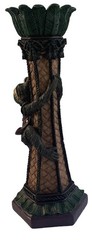 Chinoiserie Monkey Palm Beach Regency Chic Resin Candleholder 2001 CBK LTD 16”