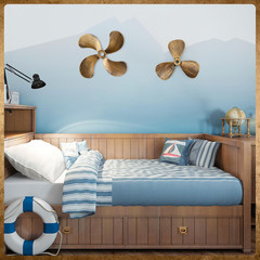 2 Pcs Metal Nautical Wall Art Decor Ship Airplane Propeller Wall Art Vintage Nau