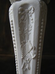 WEDGWOOD 19 C. XRARE VERY ELABORATE PARIAN WITH TROPHIES CANDLESTICK LOOK