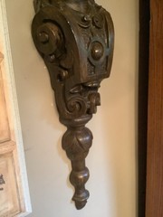 RARE Retro Burwood Products Brown Molded Plastic Caryatid Corbel Woman Bust