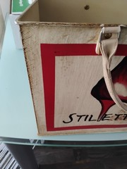 2 Vintage Metal Art Deco Shopping Bag Book/Magazine Holder Stiletto Chic