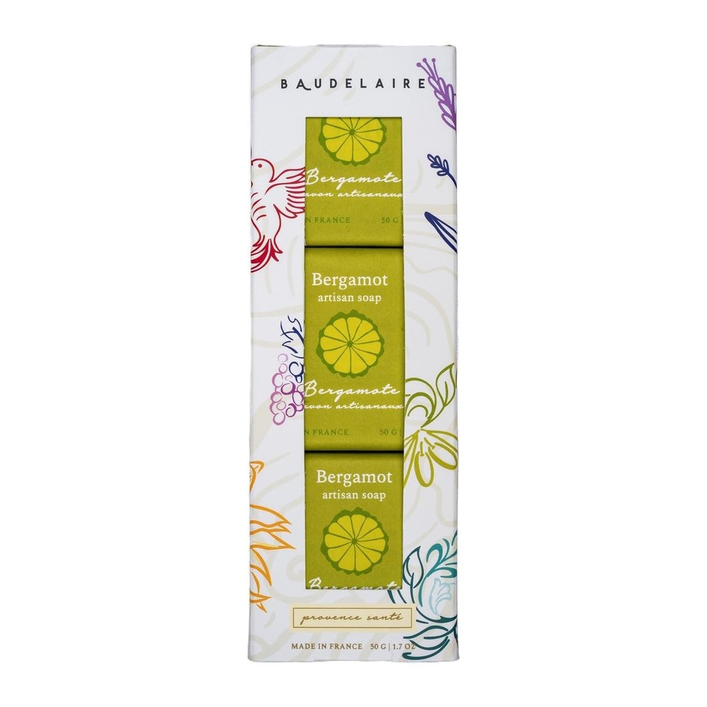 Baudelaire Bergamot Artisan Travel Soap 1.7oz, 3-Pack – Made in France
