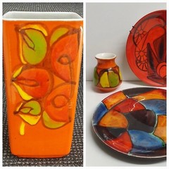 🔶️SIGNED RETRO VINTAGE SPACE AGE POOLE POTTERY PLATE MOD MODERNIST POP ATOMIC