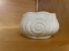 Vintage Ireland Belleek Seashell Dish Scalloped Opening Porcelain Trinket Dish