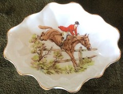 Fox Hunt Hunting Porcelain Medium Candy Dish Tuscan