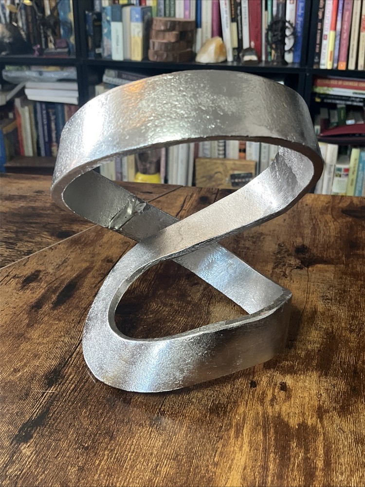 Metal Abstract Ribbon Sculpture Metal Art Modernist Mid Century Mcm