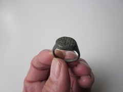 very rare ancient Viking engraved massive bronze ring with runes.IX – X AD.