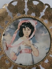 Vintage Butterfly Frames w/ Prints of Edwardian Children, Made in England, 1960s