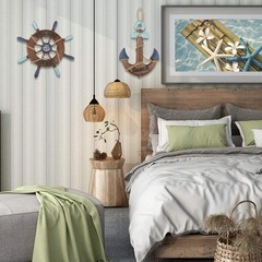 Nautical Wooden Ship Wheel 13″ Wall Art Decor
