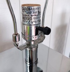 2 CHECKERBOARD chrome table lamp vtg pop mod mcm ’80s modernist art sculpture