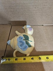 Lot Of 3 Burwood Products Plastic Wall Hangers Tea Pot Flowers Made In USA