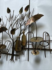 Vtg 1974 ENESCO Imports 3D Metal Wall Decor Art Sculpture Cafe Bar Theme