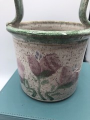 Original 😊 Parsley Artisan Pottery Magnolia Basket Fun