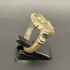 Very Rare Ancient Roman Ring Bronze Engraved Beast Authentic Antique Size 9