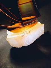 Vintage 70’s John Demott Brass Copper Sculpture Sailboat On Onyx Stone Signed