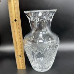 Waterford Lead Crystal Wedding Heirloom Vase Wedge Cut Discontinued Heavy Clear
