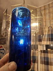 Vintage Hand Blown Cobalt Blue Glass Bud Flower Vase Cylindrical