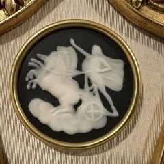 Vtg LIMOGES CAMEO 2 Greco Roman Florentine Gold Frame SUNGOTT ART STUDIOS France