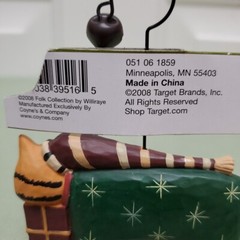 Williraye Folk Collection Orange Tabby Cat Christmas Sweater & Hat Ornament