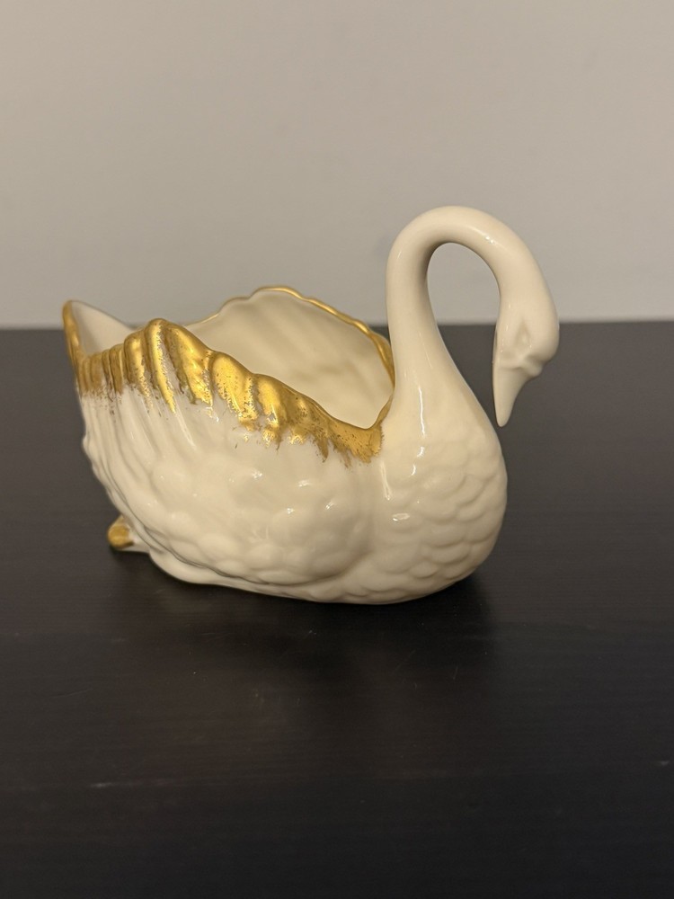 Vintage Lenox Swan Blue Logo 24K Gold Wings Paddle Foot Made In USA