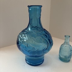 Assorted Vintage Blue And Cobalt Blue Glass Lot Of 8 See Description Below ￼