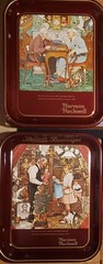 Two Trays: 1975 & 1976 Norman Rockwell Saturday Eve Post April Fools Day covers
