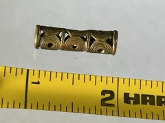 AUTHENTIC PRE-COLUMBIAN GOLD TUMBAGA DESIGNED BEAD PENDANT GORGET, COLUMBIA COA