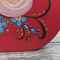 Vth Velkommen Bread Board Cutting Board Wall Hanging Norway 8×6″ Bird Floral