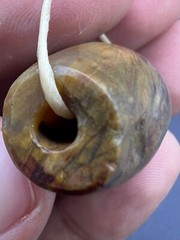 Rare Ancient Old Natural Jade Stone Bactrian Bead From North Afghanistan