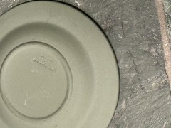 Wedgwood Sage Green Jasperware Lot Heart Trinket Box Tray Plate Set Vintage 2pc