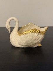 Vintage Lenox Swan Blue Logo 24K Gold Wings Paddle Foot Made In USA
