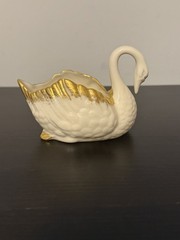 Vintage Lenox Swan Blue Logo 24K Gold Wings Paddle Foot Made In USA