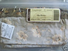 Longaberger~ KHAKI FLORAL Fabric Liner for MEDIUM BERRY Basket New In Package