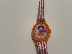 Avon Small World Fragrance Watch 1971 Girl Black Hair Orange Dress VTG With Box
