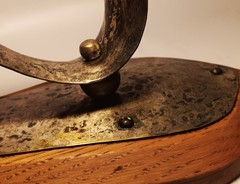 1890s ART NOUVEAU vtg english arts & crafts curtain rod towel hat coat rack oak