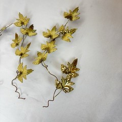 Set of 3 Vintage MCM Brass Metal Leaves Wall Accent Decorations