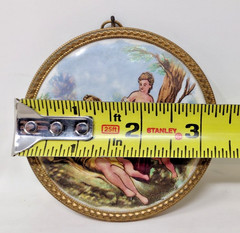 Vintage Pair Ceramic Victorian Scenes Gold Gilt Framed 1940’s B&S Creations NY