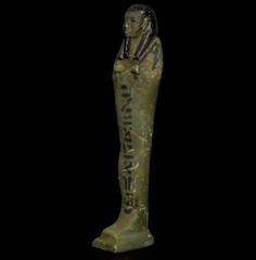 Ancient Egyptian Antiques Ushabti Hieroglyphs Faience Green Burial Figure BC