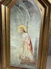 VTG Neiman Marcus Gold Leaf Folding Hinged Diptych Panels; “Annunciation”; ITALY