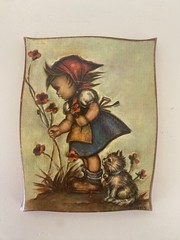 Hummel Style Decorama Inc Set 4 Wood Decoupage Placques Wall Art
