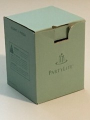 EUC PartyLite 10 oz Decorative Blue Sea Glass Shells Real Seashells Original Box