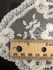 Antique Delicate Handmade White Lace In A Gold Frame Ready to Hang 15” X 12”