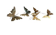 Vintage Pr Swan Cattails 5 Butterflies Wall Decor Home Interiors Wood Metal MCM